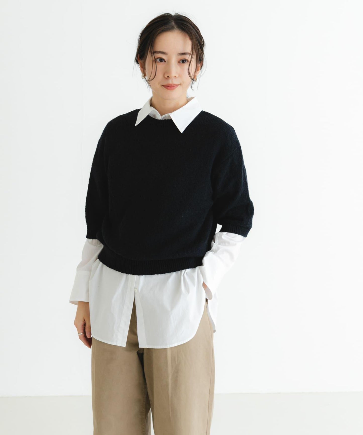 圈圈紗半袖針織衫