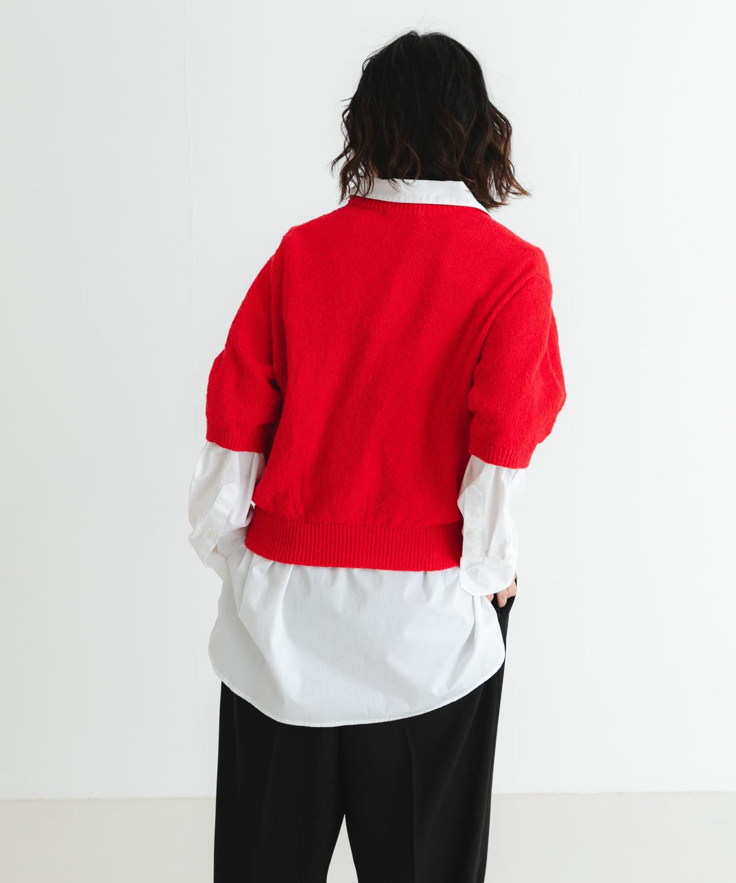 圈圈紗半袖針織衫