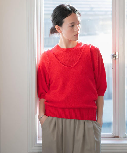 圈圈紗半袖針織衫