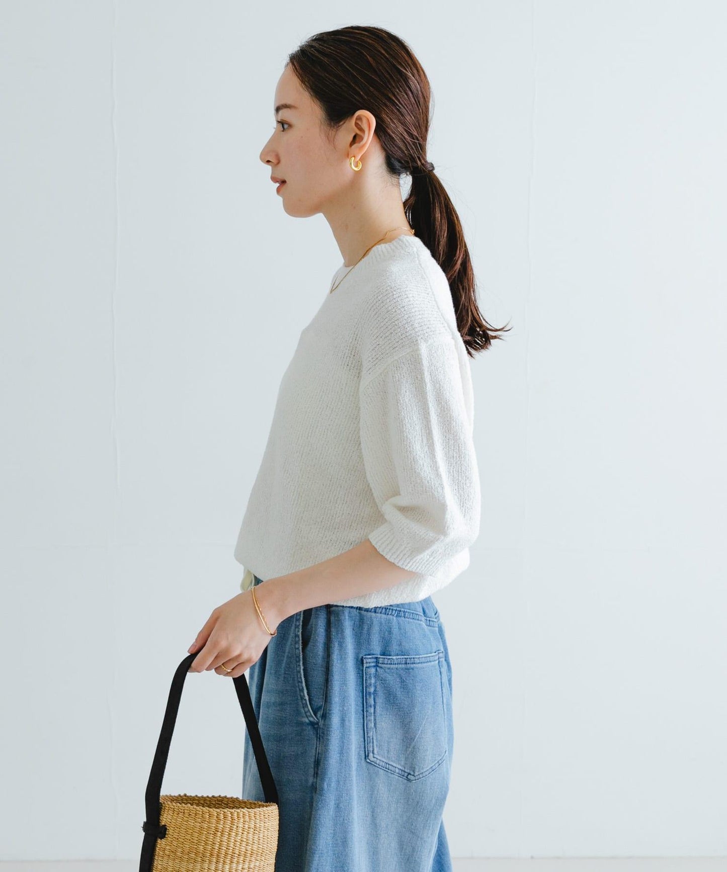 圈圈紗半袖針織衫