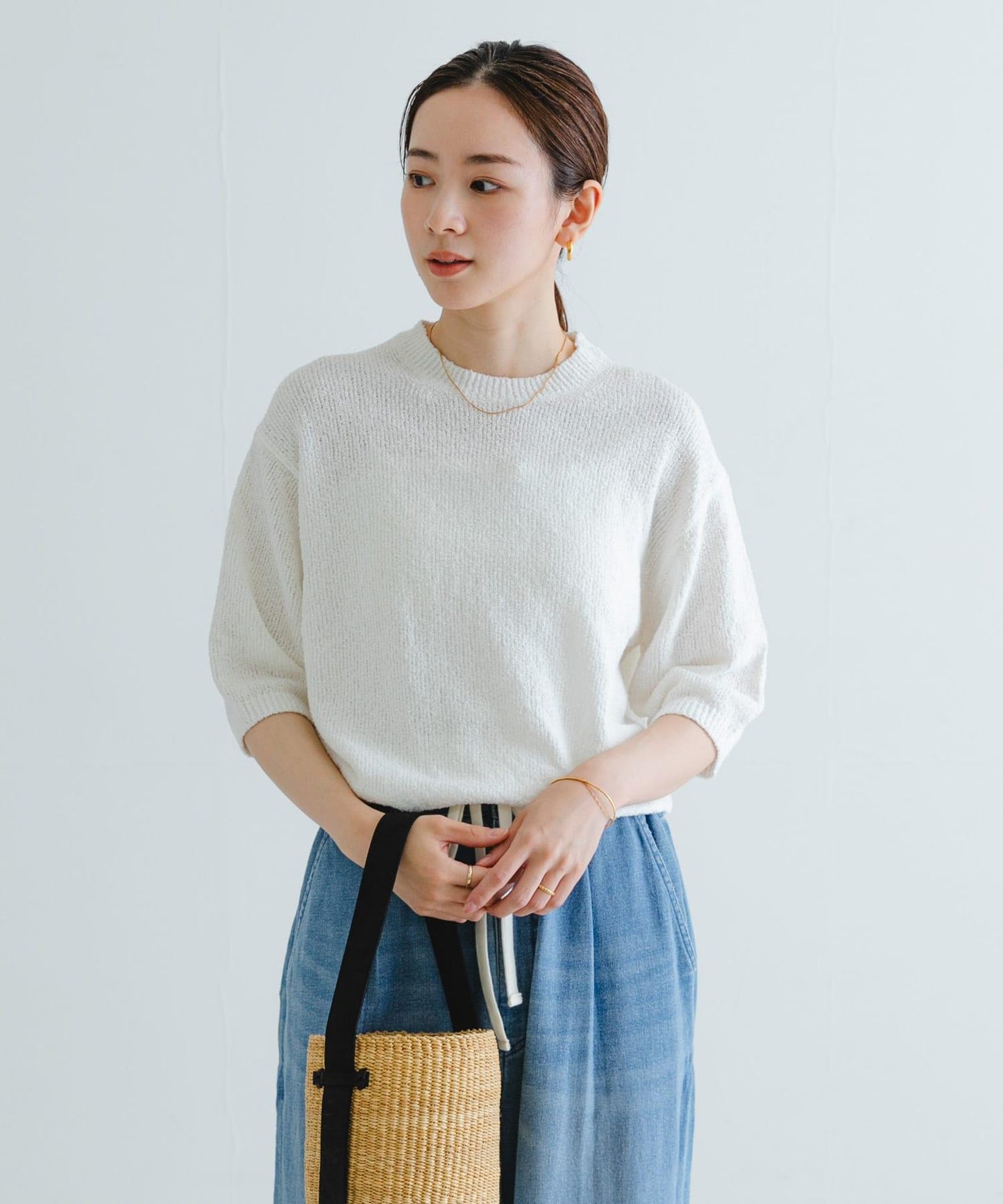 圈圈紗半袖針織衫