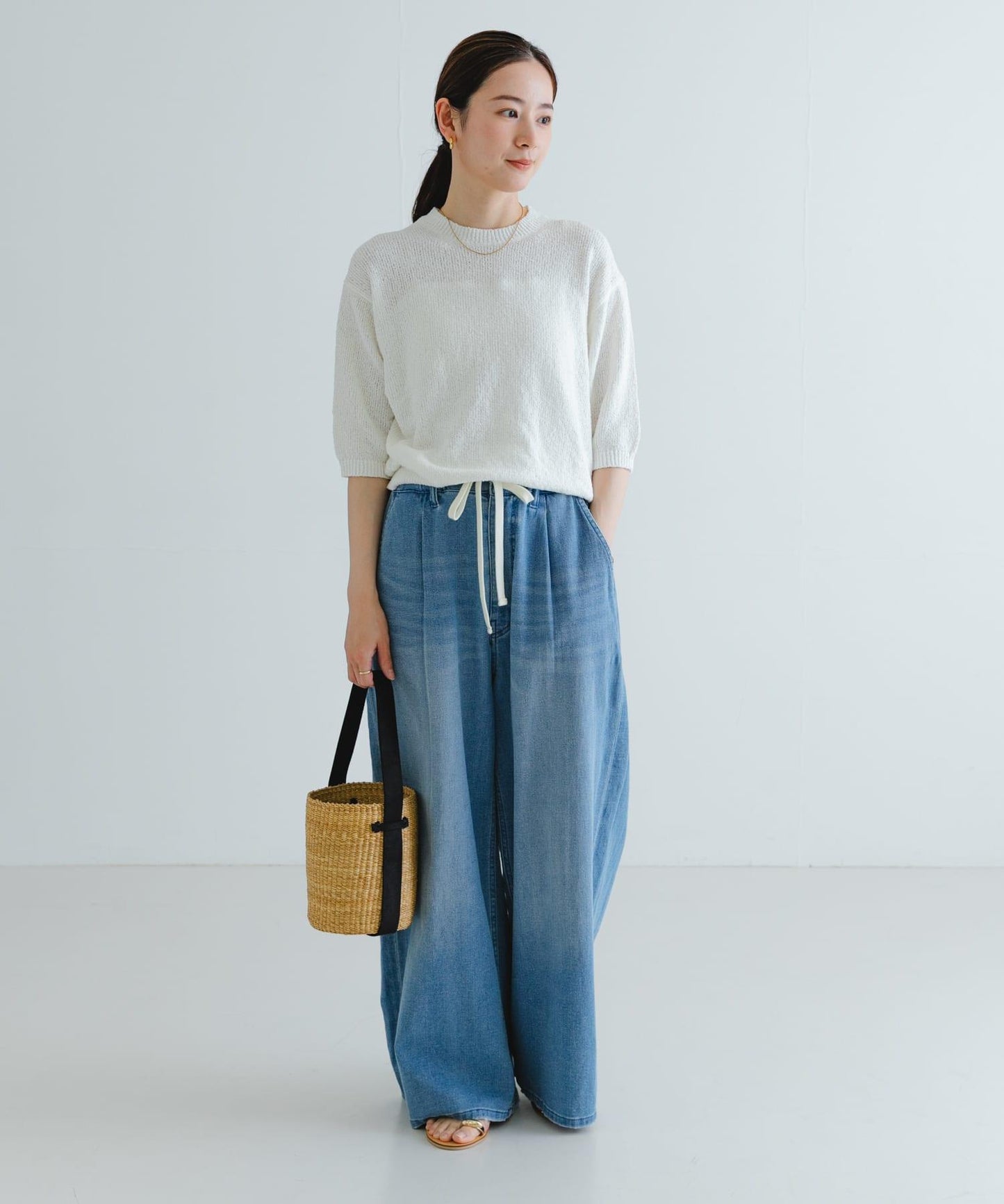 圈圈紗半袖針織衫