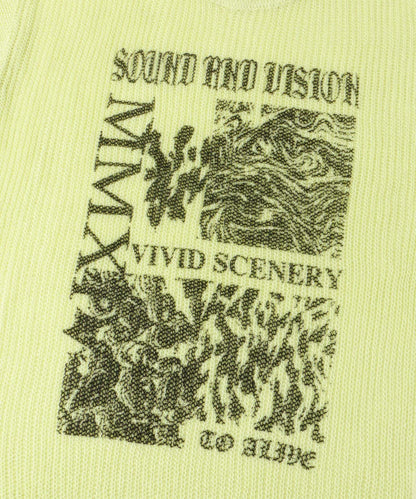 可水洗圖案印花透視針織衫