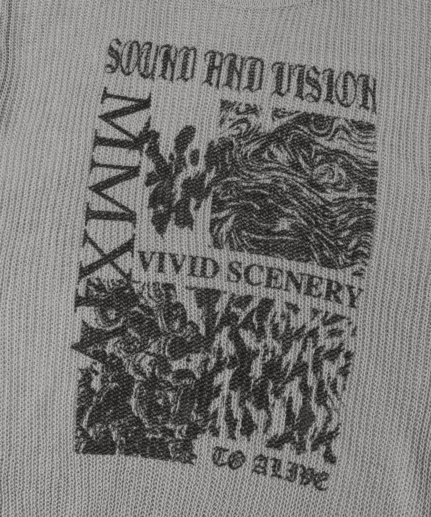 可水洗圖案印花透視針織衫