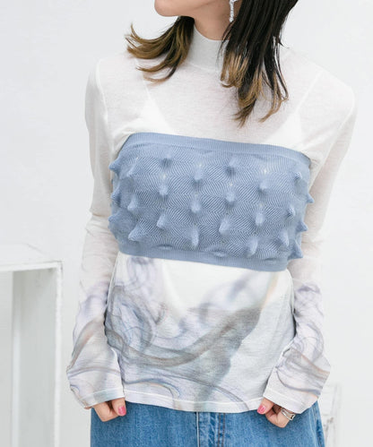 波點針織吊帶背心