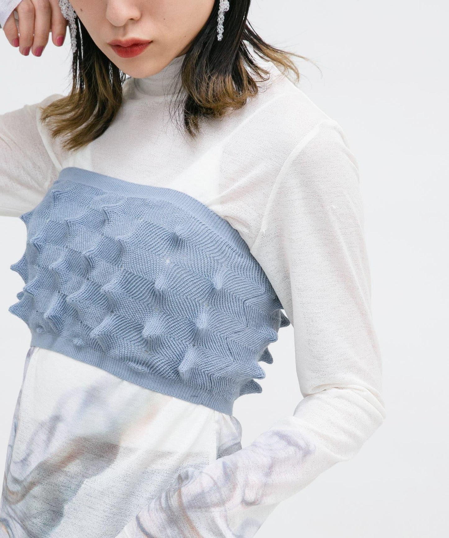 波點針織吊帶背心