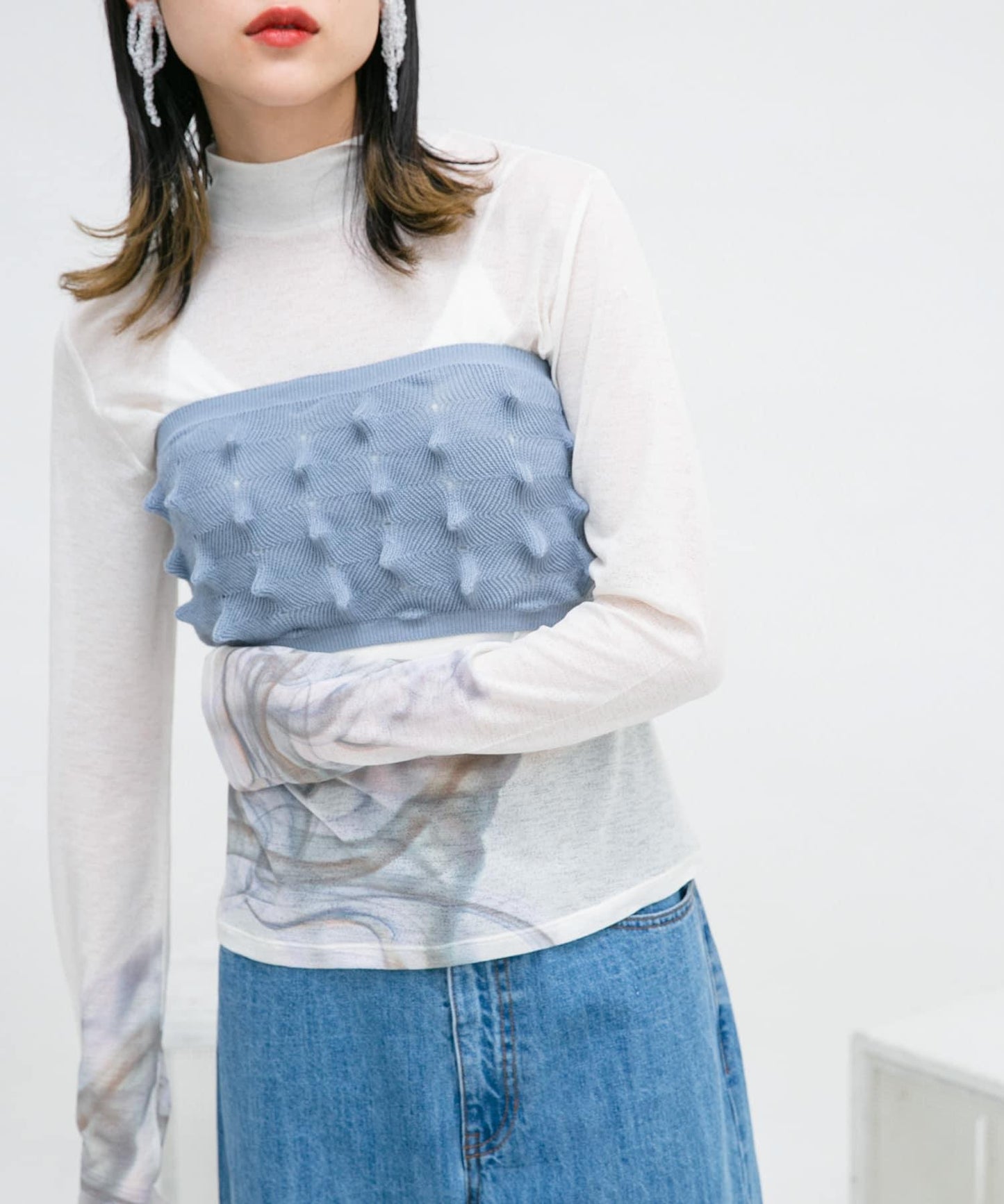 波點針織吊帶背心