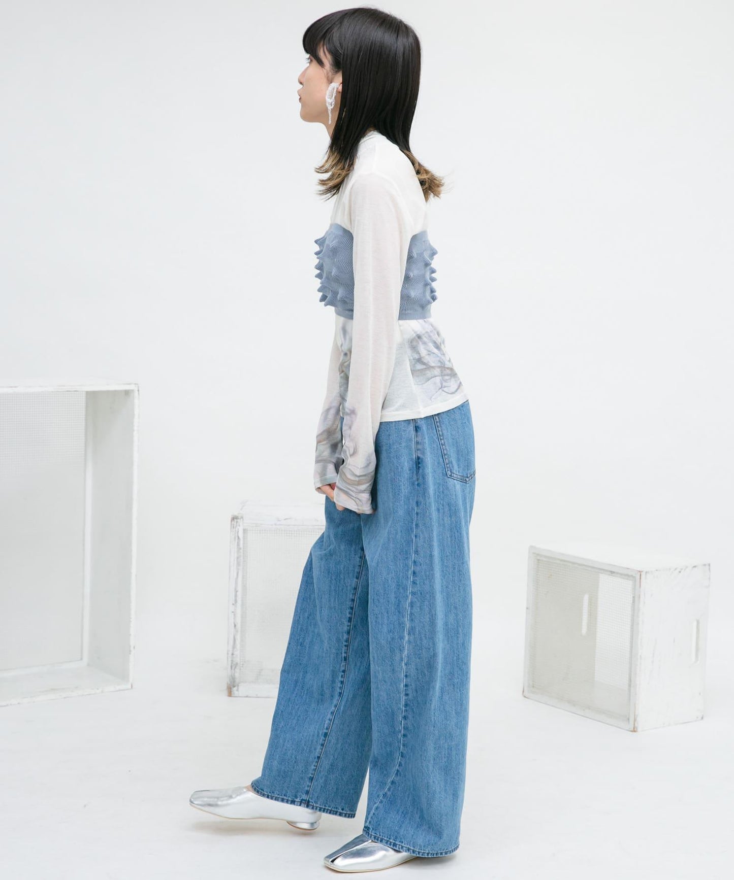 波點針織吊帶背心