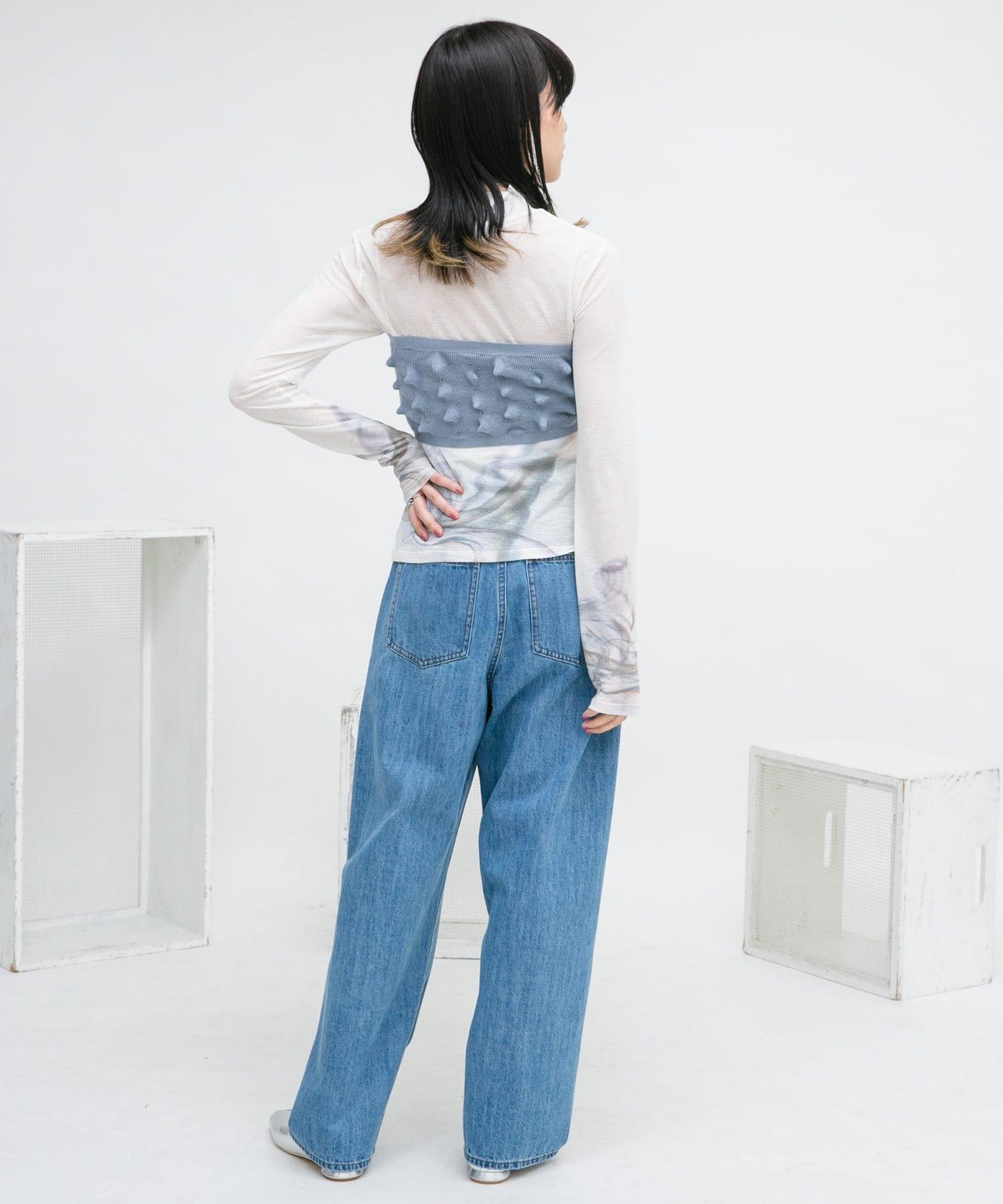 波點針織吊帶背心