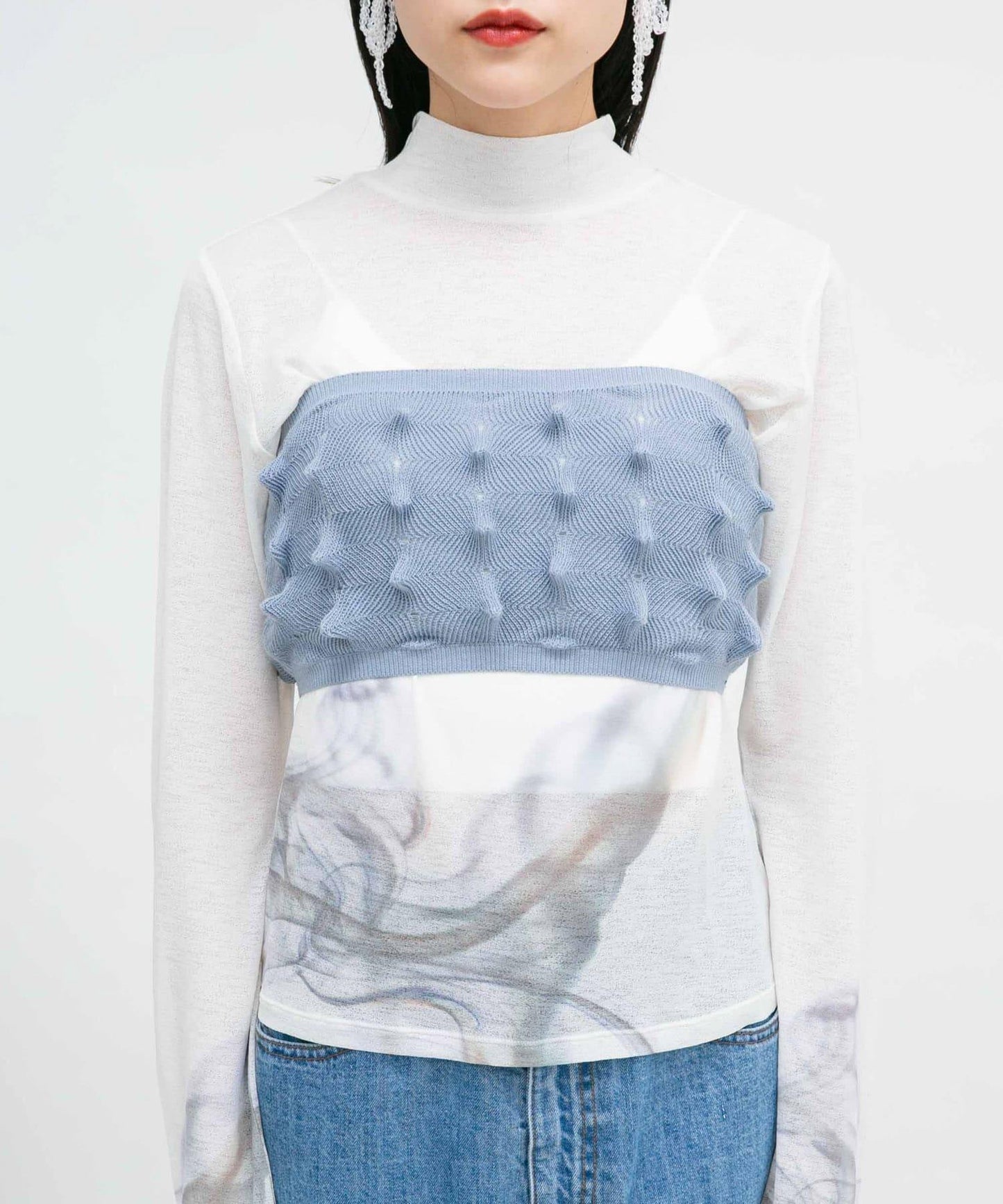 波點針織吊帶背心