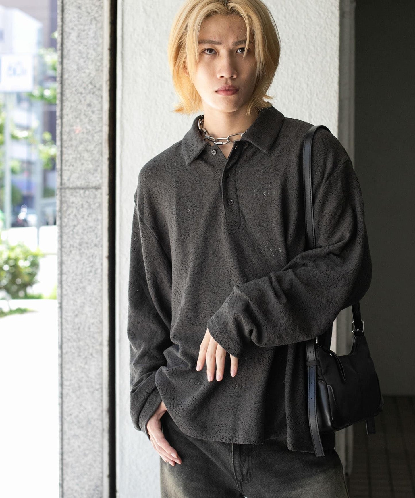 透視佩斯利印花POLO衫