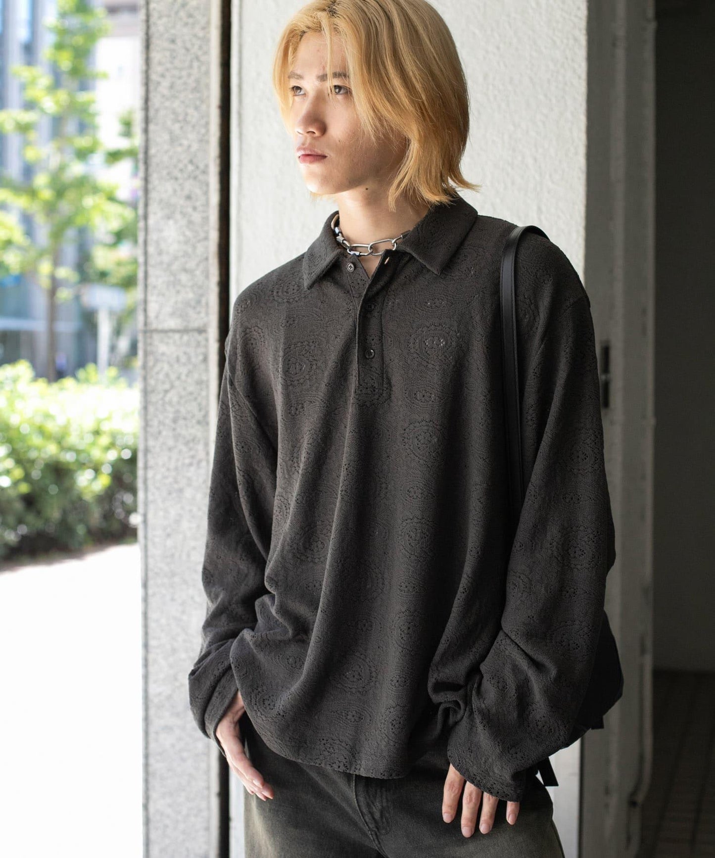 透視佩斯利印花POLO衫