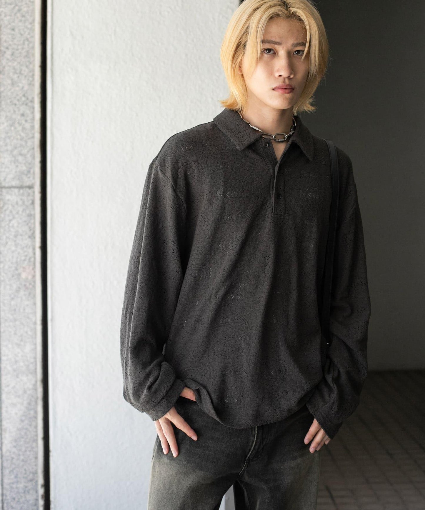 透視佩斯利印花POLO衫