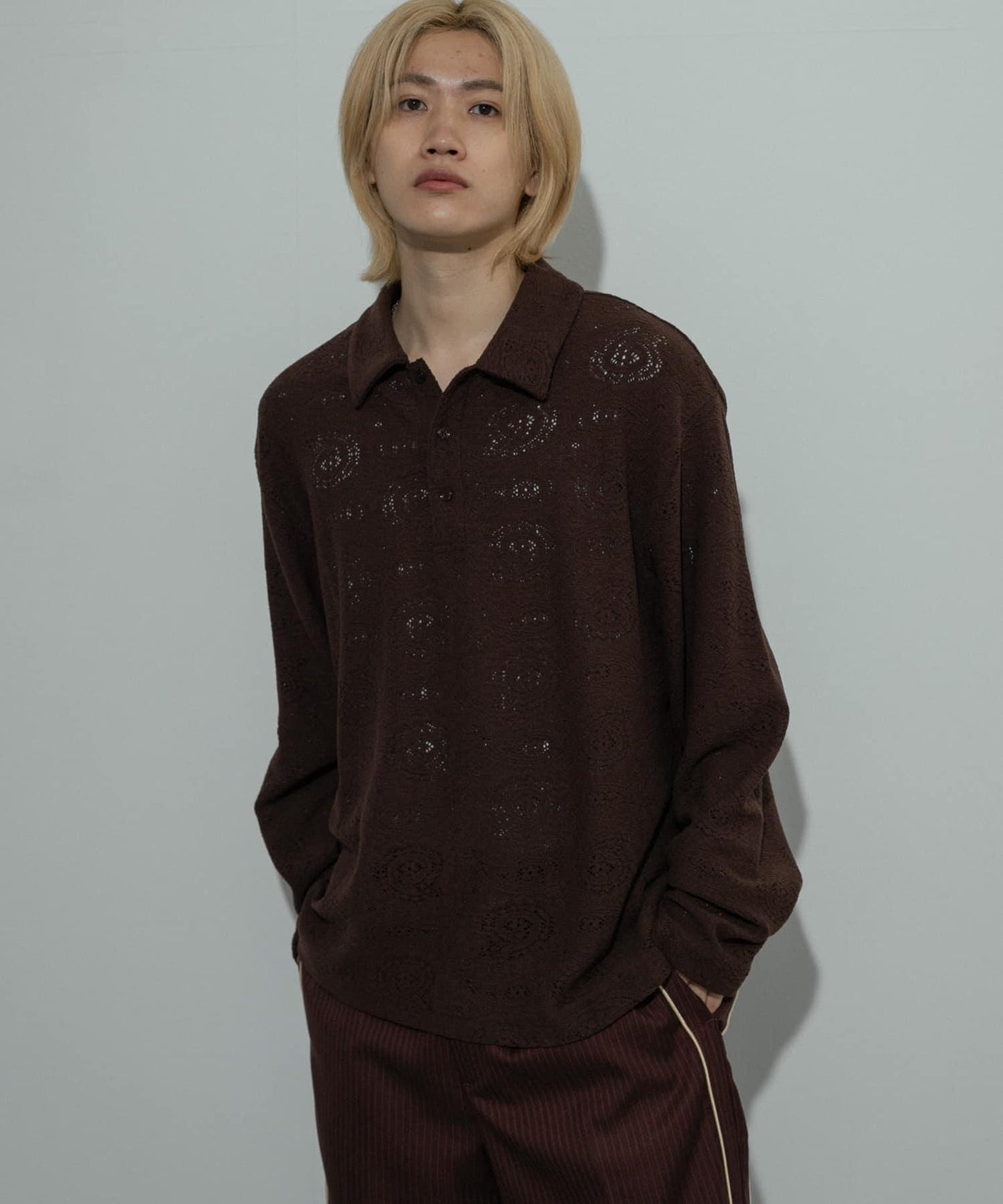 透視佩斯利印花POLO衫