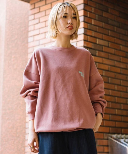 SHE WOLF DINER×FREAK'S STORE/シーウルフダイナー 特別款 寬鬆版型 背部印花 圓領衛衣/CAR