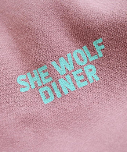 SHE WOLF DINER×FREAK'S STORE/シーウルフダイナー 特別款 寬鬆版型 背部印花 套頭衛衣/連帽衫/CAR