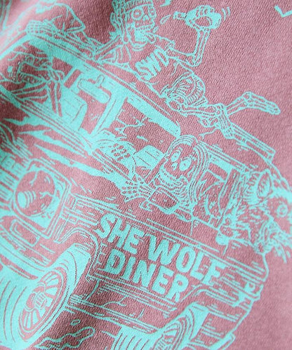 SHE WOLF DINER×FREAK'S STORE/シーウルフダイナー 特別款 寬鬆版型 背部印花 套頭衛衣/連帽衫/CAR