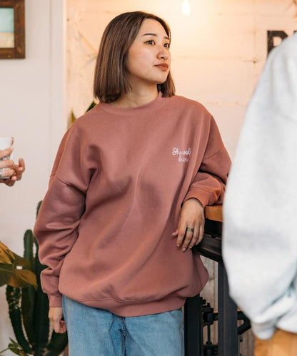 SHE WOLF DINER×FREAK'S STORE/シーウルフダイナー特別款寬鬆版型後背刺繡圓領衛衣/WOLF