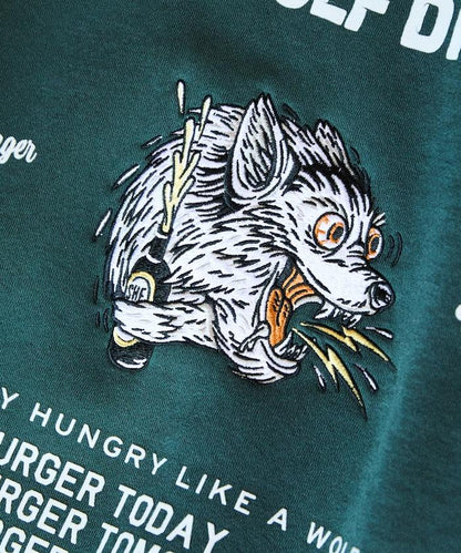 SHE WOLF DINER×FREAK'S STORE/シーウルフダイナー特別款寬鬆版型背部刺繡連帽衛衣/WOLF