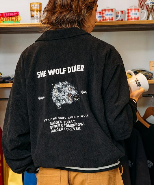SHE WOLF DINER×FREAK'S STORE/シーウルフダイナー 聯名 後背刺繡燈芯絨夾克