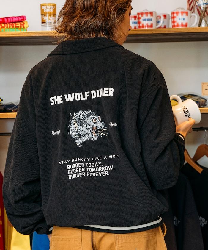 SHE WOLF DINER×FREAK'S STORE/シーウルフダイナー 聯名 後背刺繡燈芯絨夾克