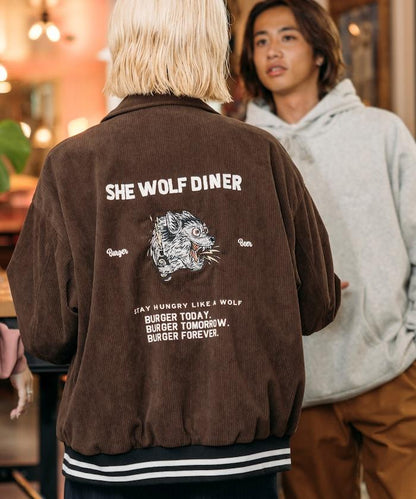SHE WOLF DINER×FREAK'S STORE/シーウルフダイナー 聯名 後背刺繡燈芯絨夾克