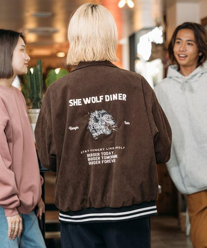 SHE WOLF DINER×FREAK'S STORE/シーウルフダイナー 聯名 後背刺繡燈芯絨夾克