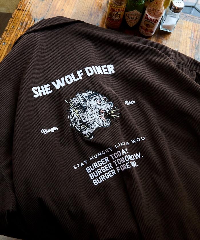 SHE WOLF DINER×FREAK'S STORE/シーウルフダイナー 聯名 後背刺繡燈芯絨夾克