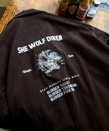 SHE WOLF DINER×FREAK'S STORE/シーウルフダイナー 聯名 後背刺繡燈芯絨夾克