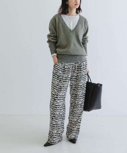 new basic 羊絨棉V領長款針織衫