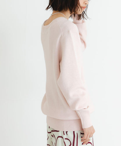 new basic 羊絨棉V領長款針織衫