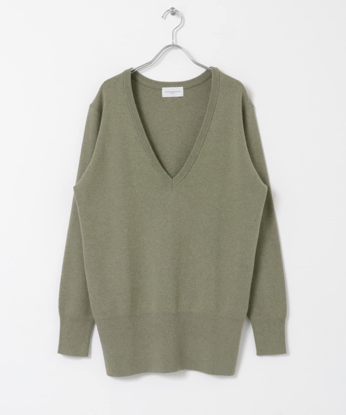 new basic 羊絨棉V領長款針織衫