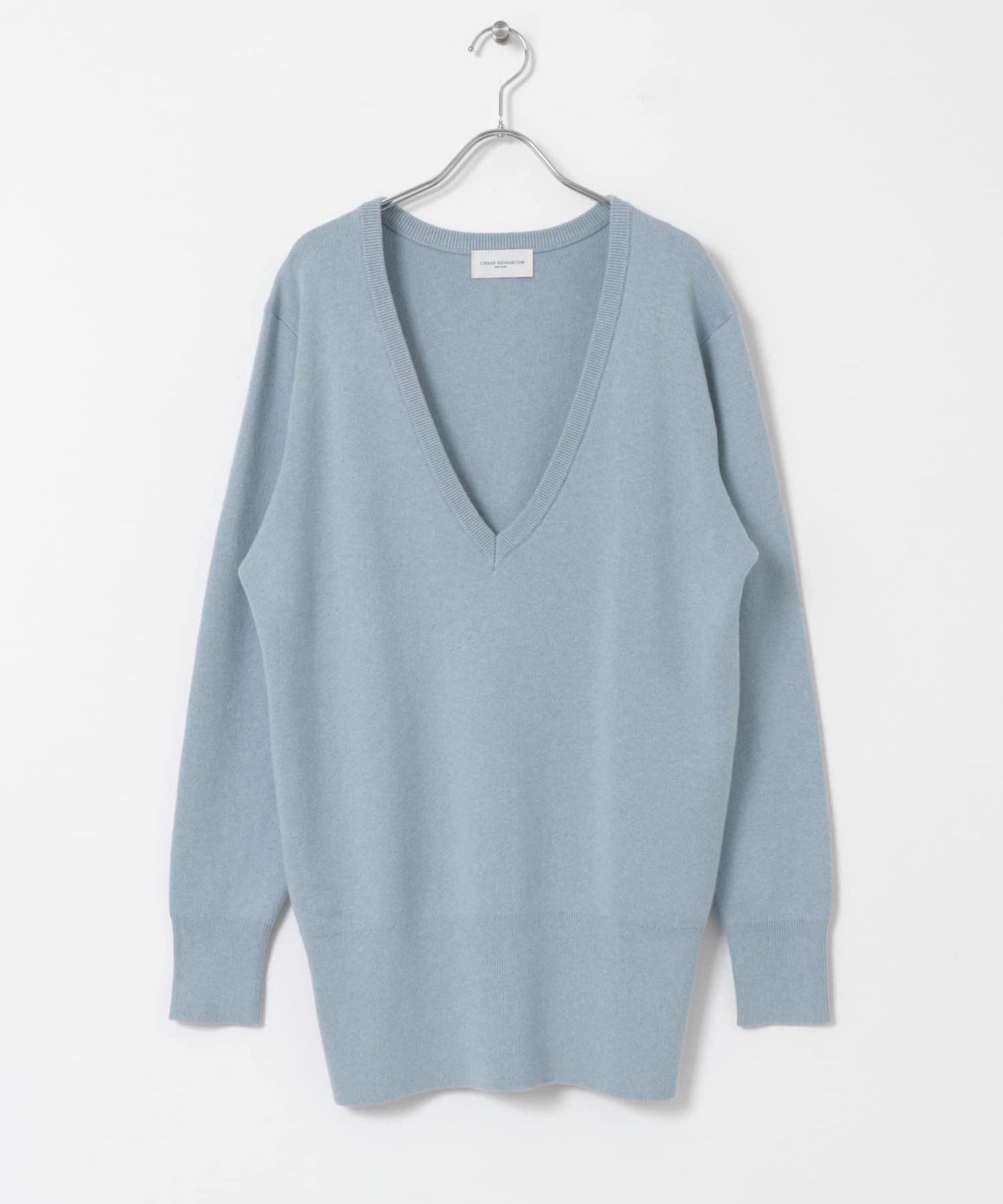 new basic 羊絨棉V領長款針織衫