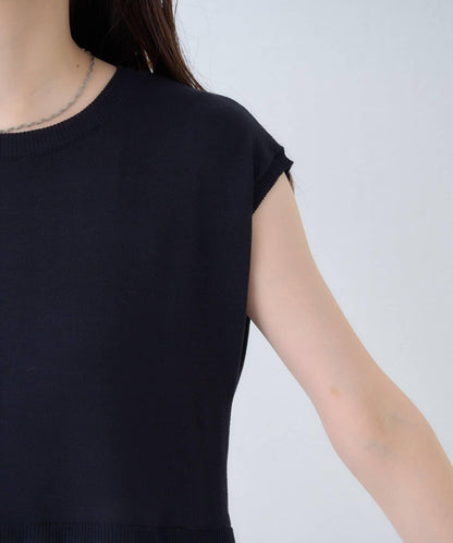 【natural couture】拼接百褶針織衫