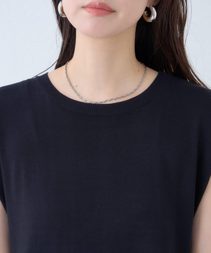 【natural couture】拼接百褶針織衫