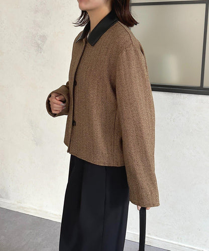 粗花呢短款夾克