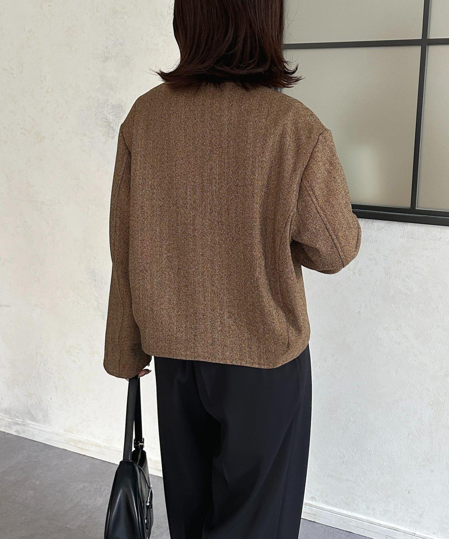 粗花呢短款夾克