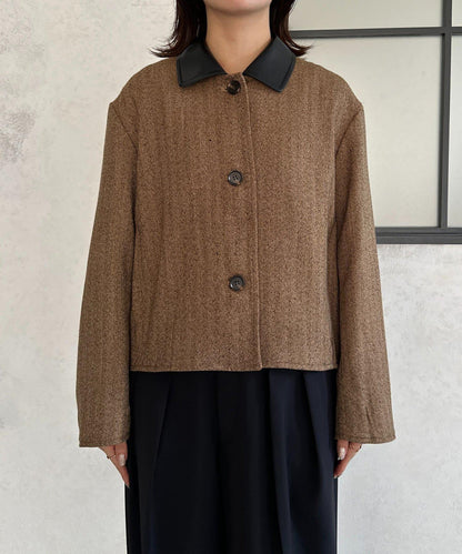粗花呢短款夾克