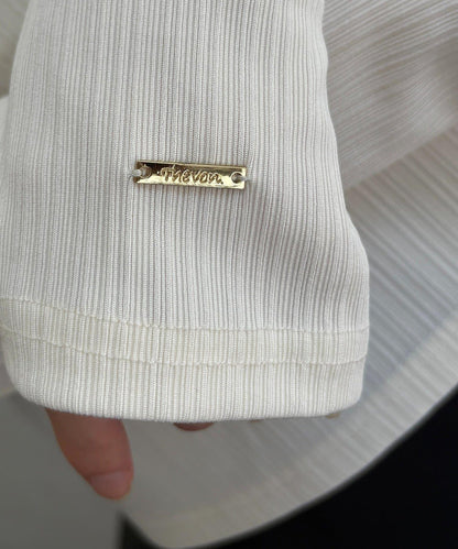 帶吊墜掛脖羅紋套頭衫