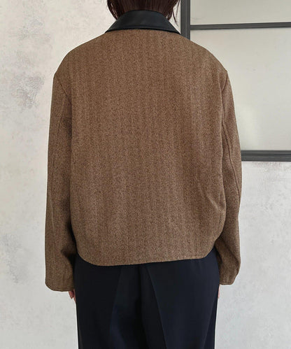 粗花呢短款夾克