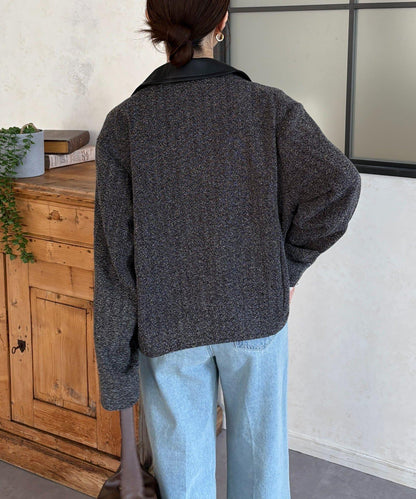 粗花呢短款夾克