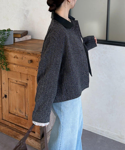 粗花呢短款夾克