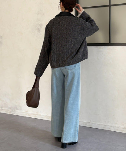 粗花呢短款夾克