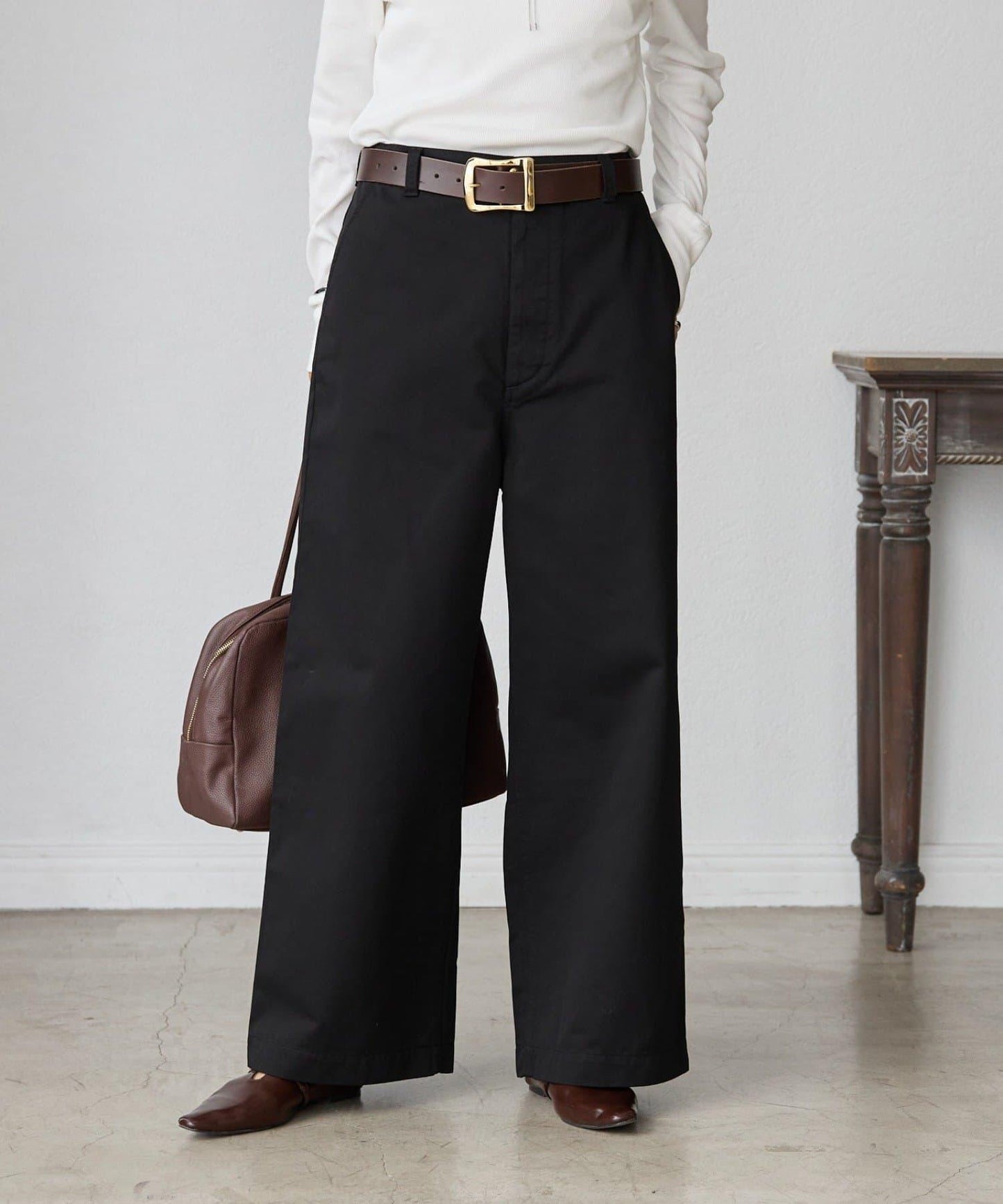 【MONN.:.(モン)】棉質斜紋長褲