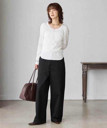 【MONN.:.(モン)】棉質斜紋長褲