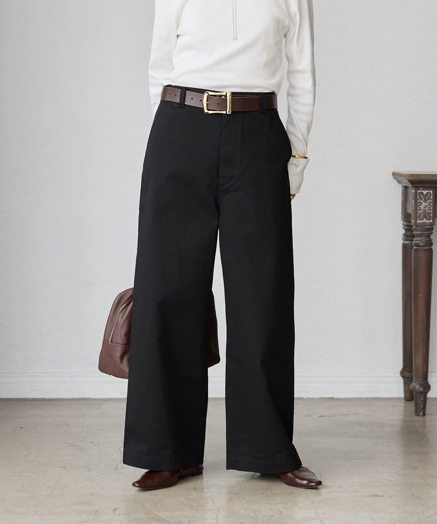 【MONN.:.(モン)】棉質斜紋長褲