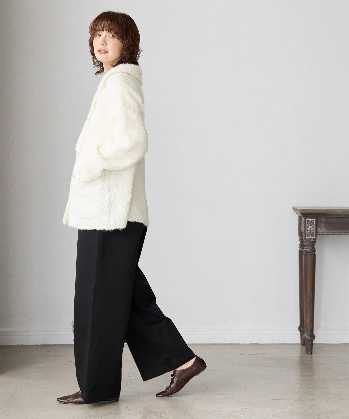 【MONN.:.(モン)】棉質斜紋長褲