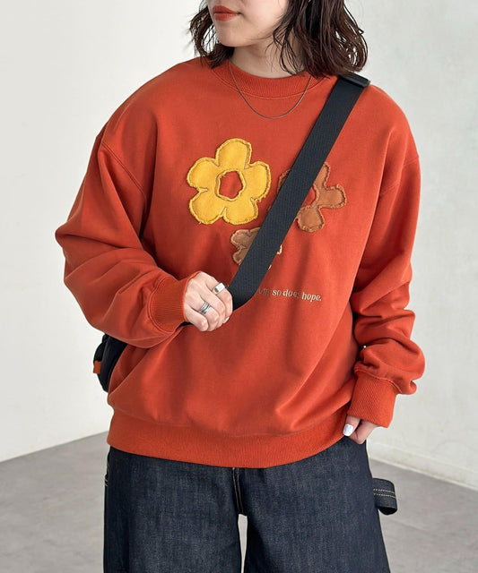 花卉拼接衛衣