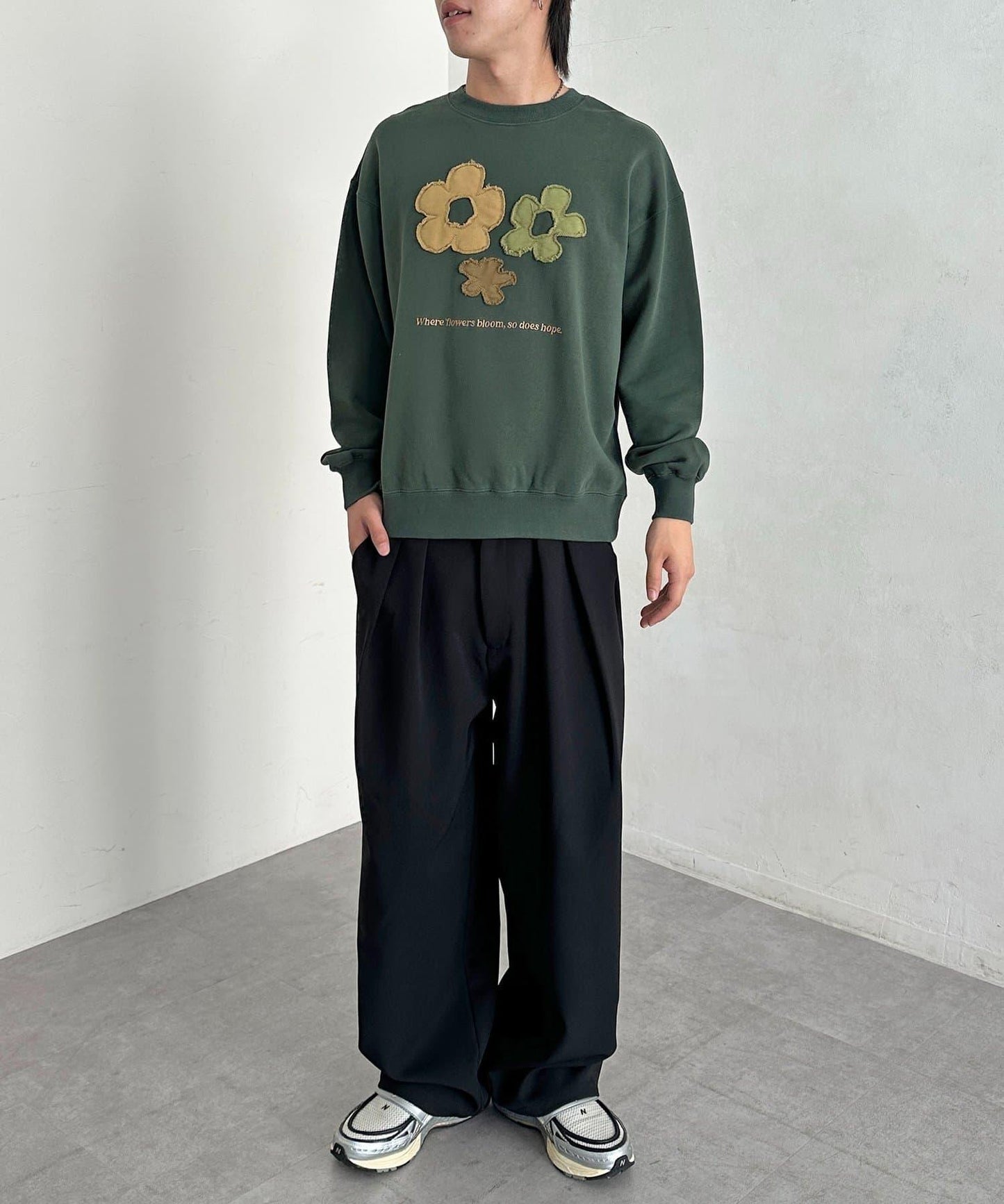 花卉拼接衛衣