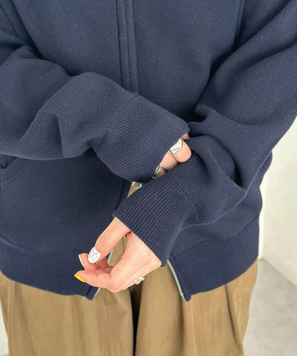 【U.S. POLO ASSN.】衛衣風針織拉鍊連帽衫